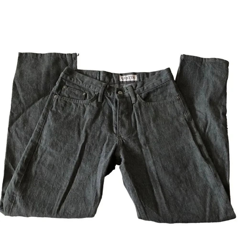 Gustin Jeans Mens 31 Style #131 Japanese Grey Straight Fit Selvedge Denim HEMMED